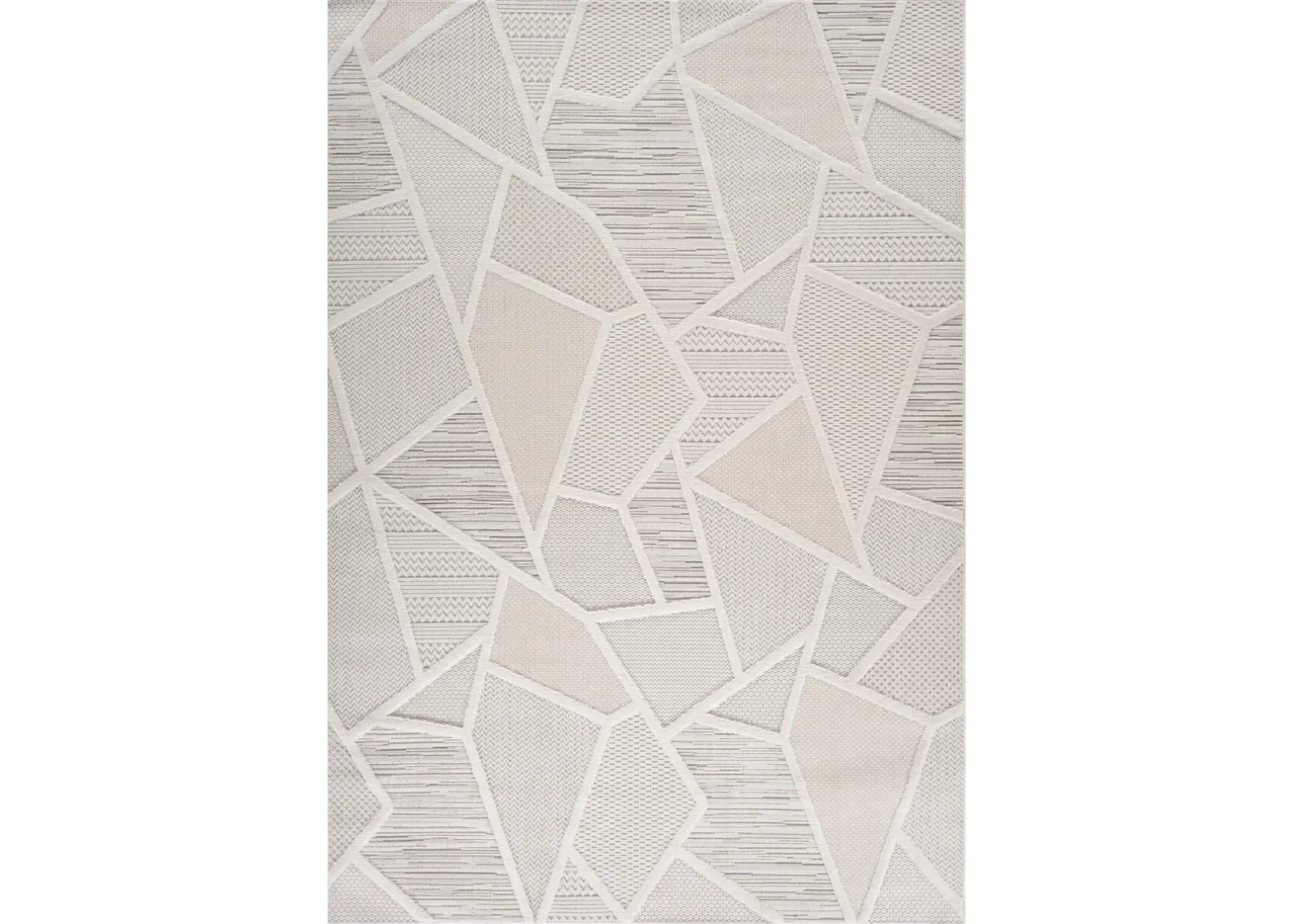 Geometric Modern Abstract Cream Beige Indoor Area Rug