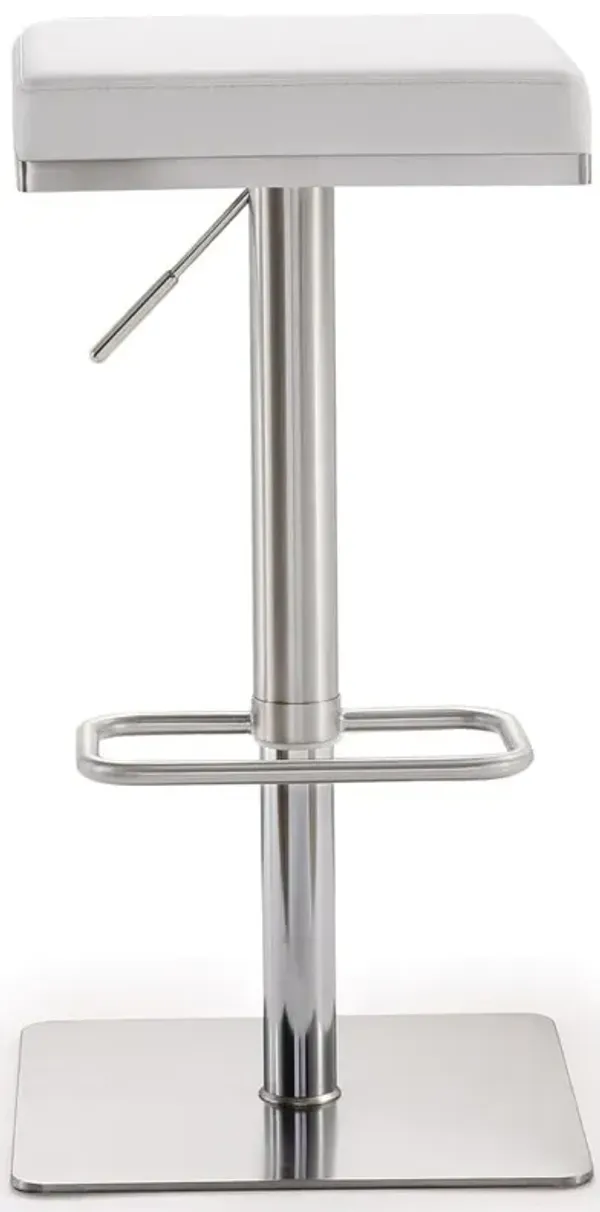 Belen Kox Sleek White Steel Adjustable Barstool, Belen Kox