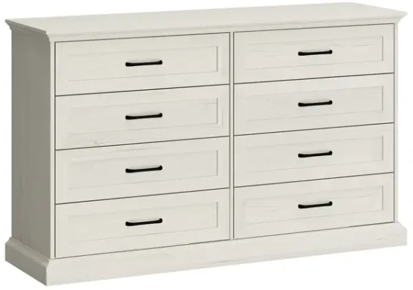 FUFU&GAGA 8-Drawer Dresser, Wide Wooden Storage Chest with Metal Handles, Large Capacity Organizer for Bedroom， (54.6" W x 33.1" H x 15.7" D),Rustic White