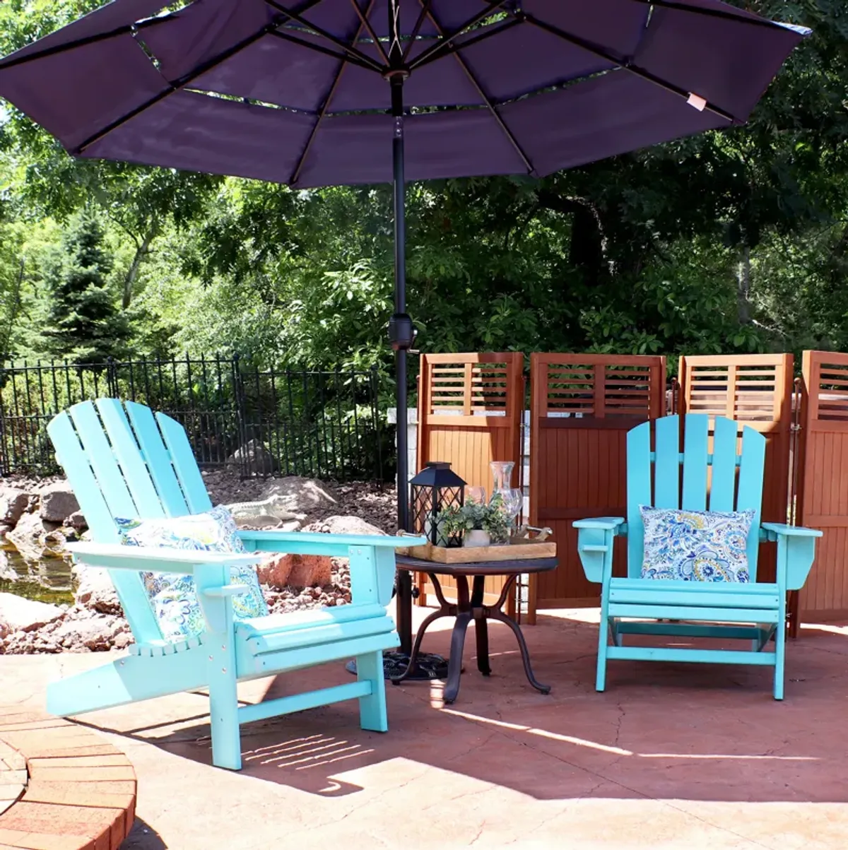 Sunnydaze All-Weather Adirondack Chair with Drink Holder