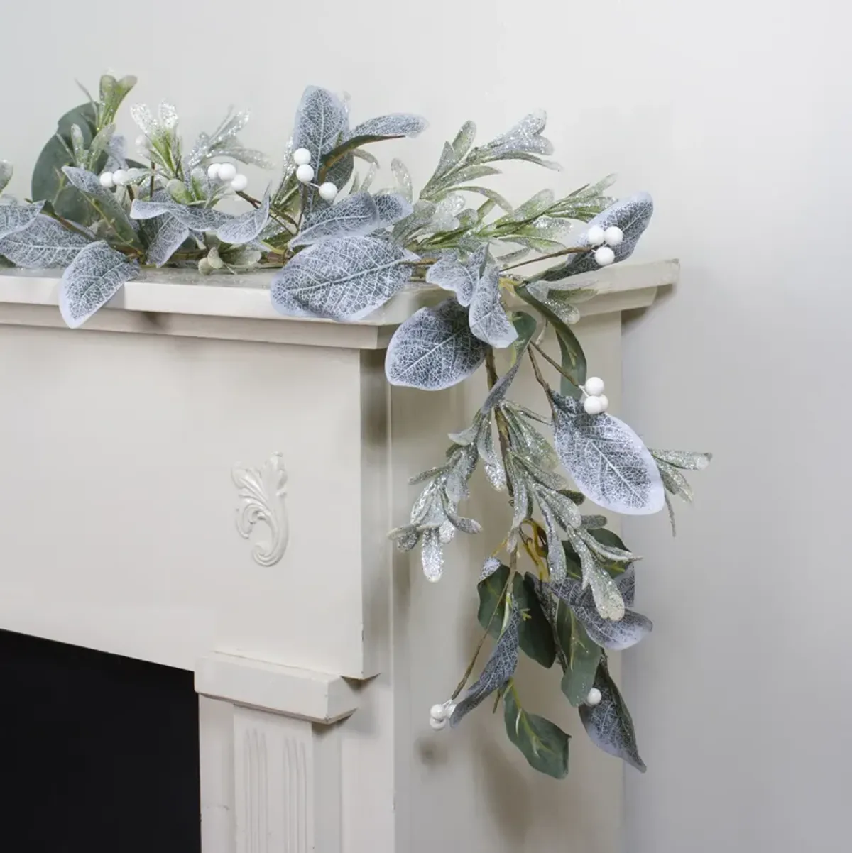 5' Iced Leaves and Winter Berries Artificial Christmas Garland - Unlit