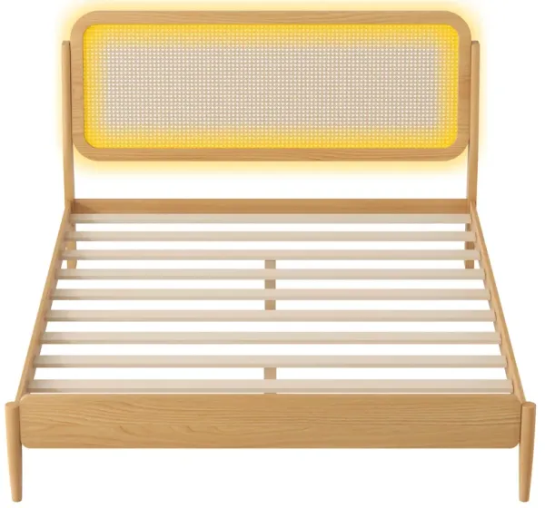 Merax Wood Platform Bed with LED Light