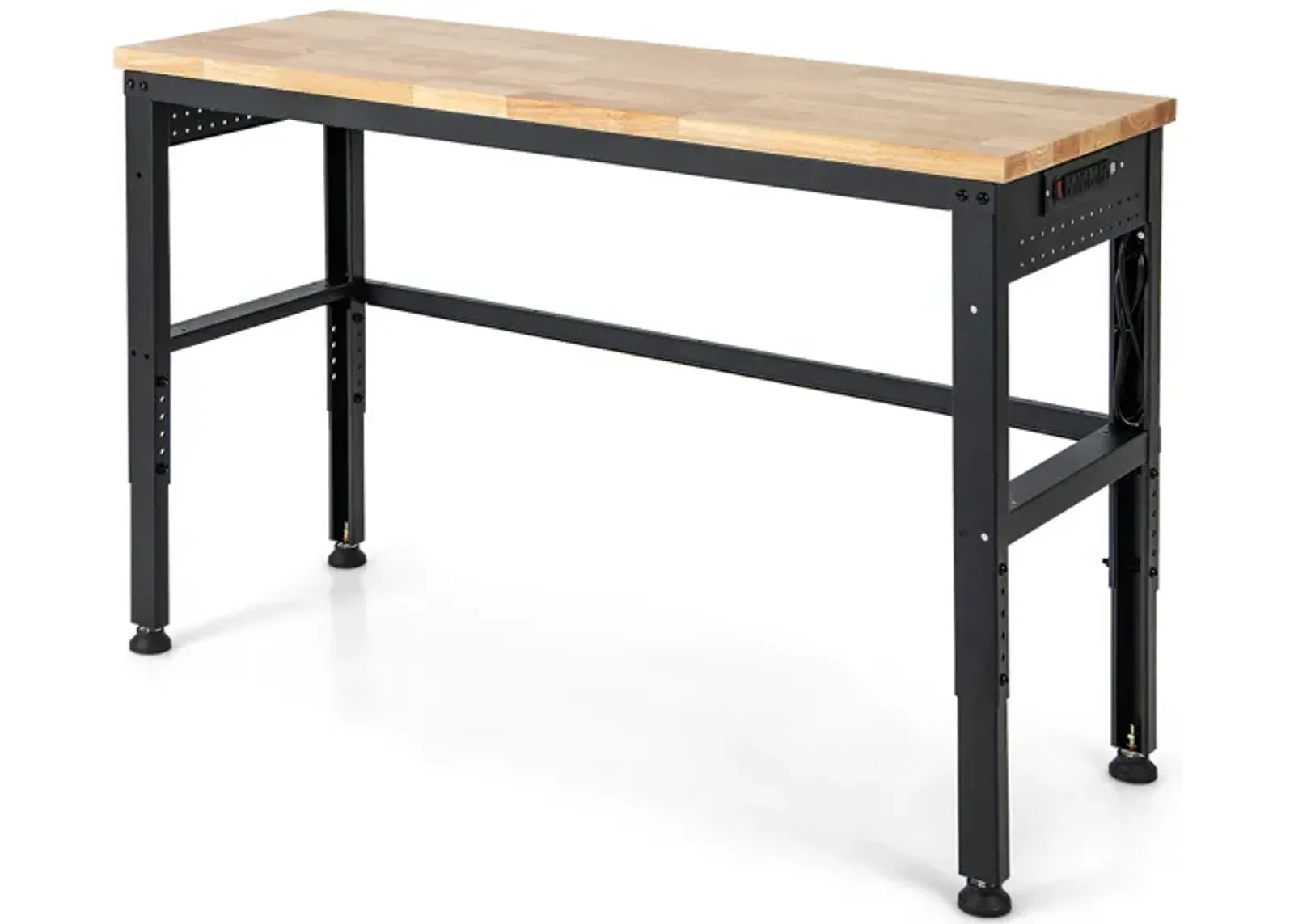 53 Inch Adjustable Heavy-Duty Workbench with Rubber Wood Top