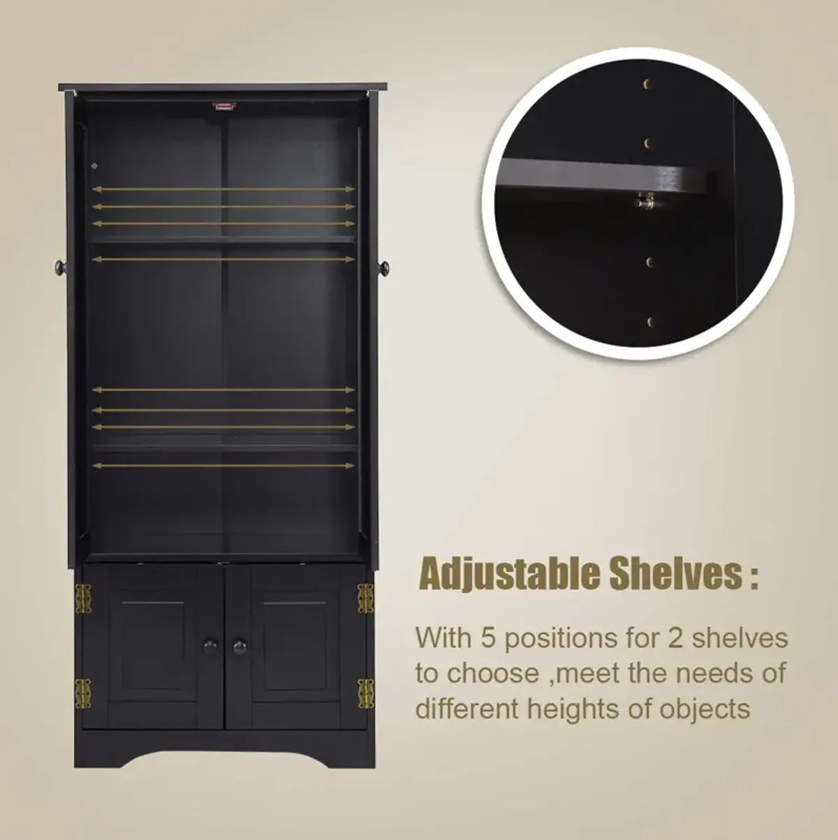 Accent Storage Cabinet Adjustable Shelves