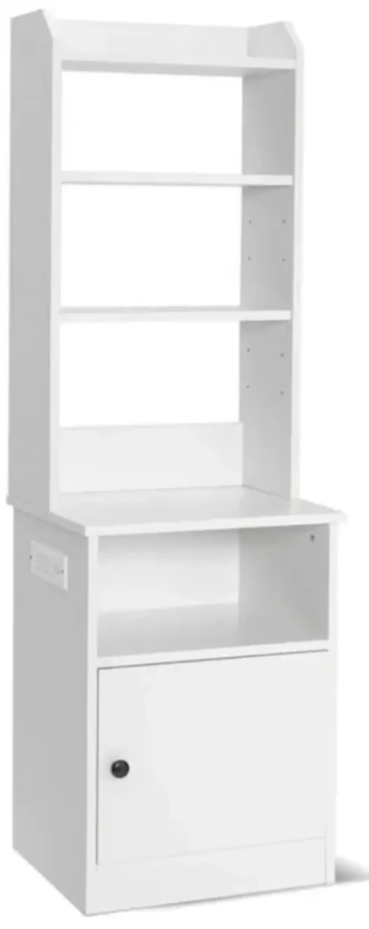 Hivvago 6-Tier Industrial Tall Bookshelf with Charging Station and Cabinet