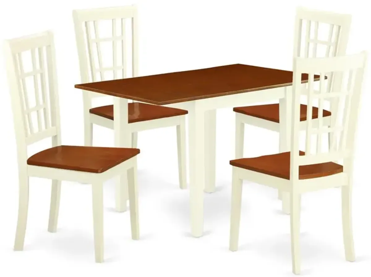 Dining Room Set Buttermilk & Cherry, NDNI5-WHI-W