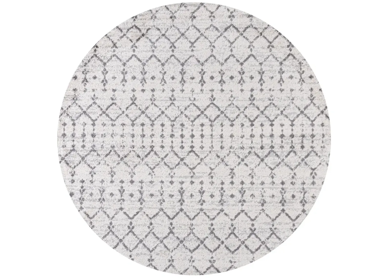 Moroccan HYPE Boho Vintage Diamond Black/Ivory 3' Round Area Rug