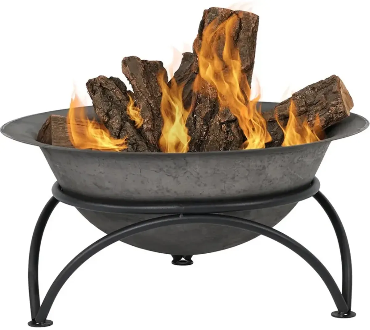 Hivvago 23.5 inch Wood-Burning Small Cast Iron Fire Pit Bowl with Stand