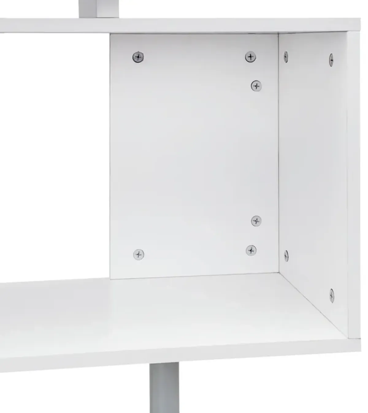 55" L-Shaped Rotating Corner Desk with Storage Shelves