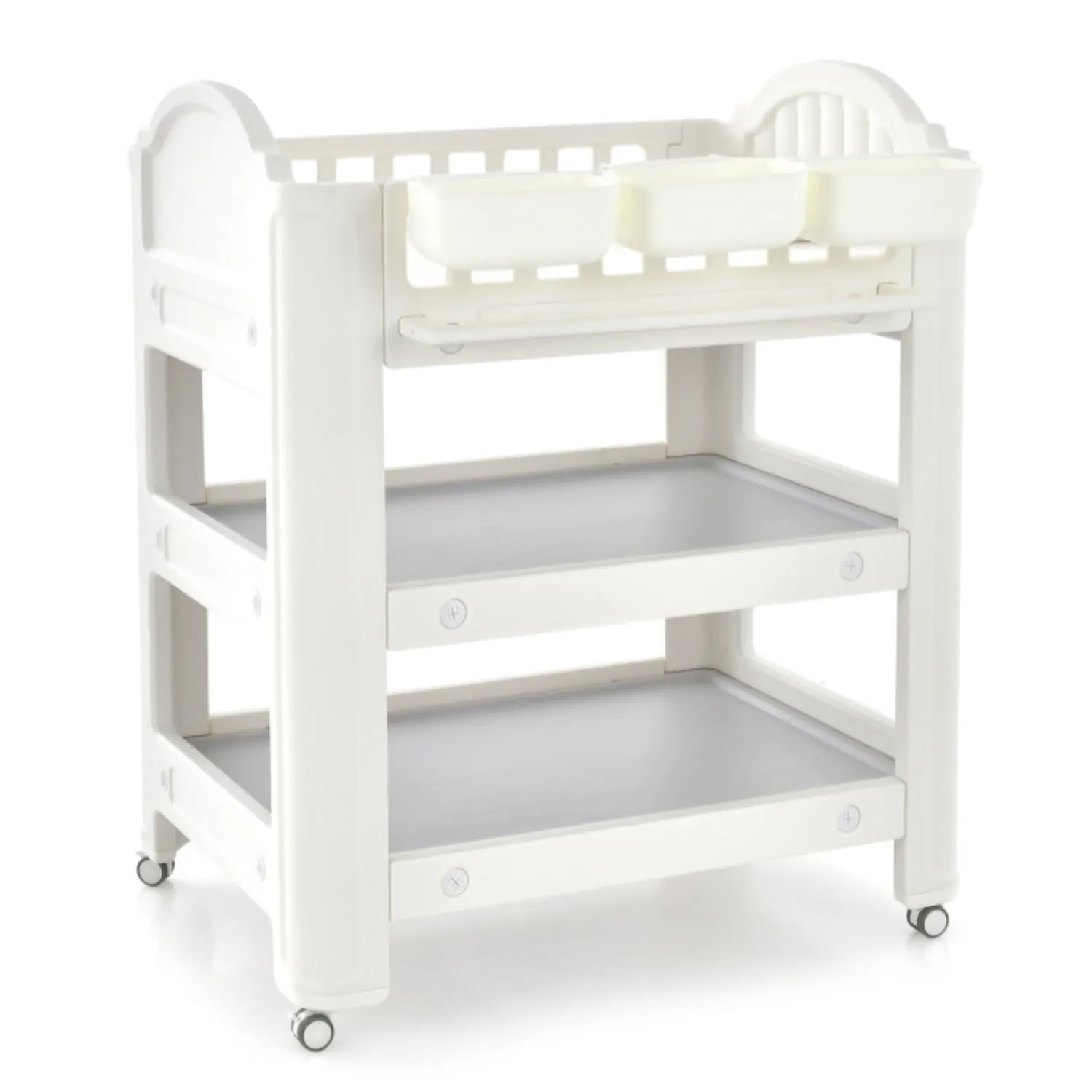 Hivvago Mobile Diaper Changing Station with Storage Shelves and Boxes