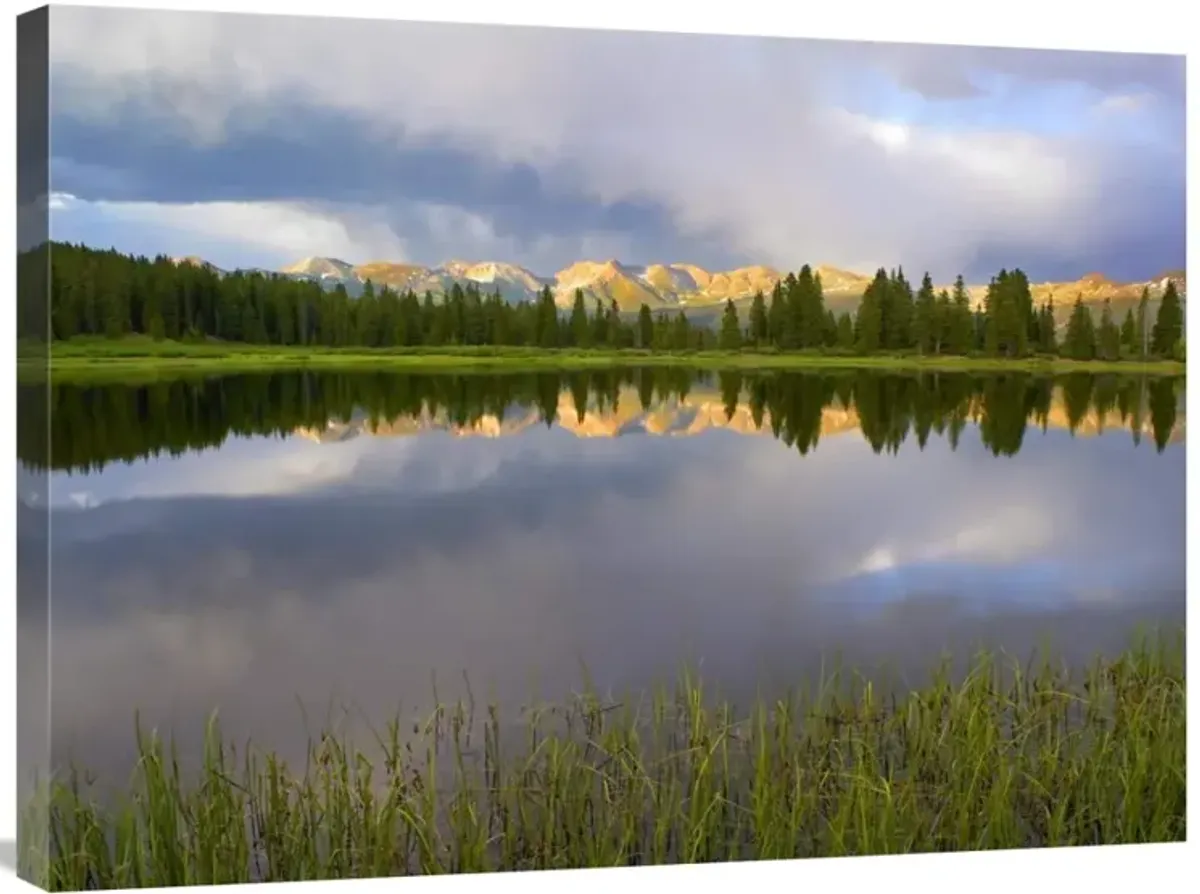 Mountains in the Weminuche Wilderness reflected in Molas Lake, Colorado-Canvas Art-32x24