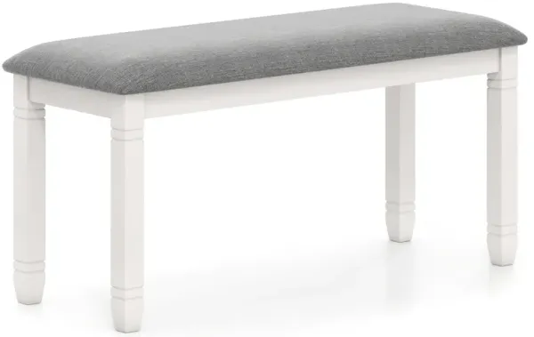 Padded Upholstered Bench with Wooden Legs for Bedroom or Entryway Seating