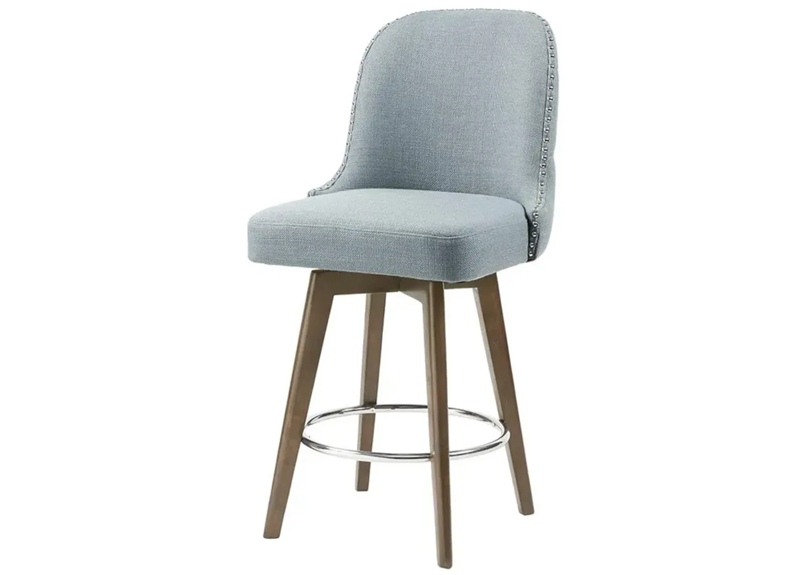 Belen Kox Swivel Counter Stool with Blue Upholstery, Belen Kox