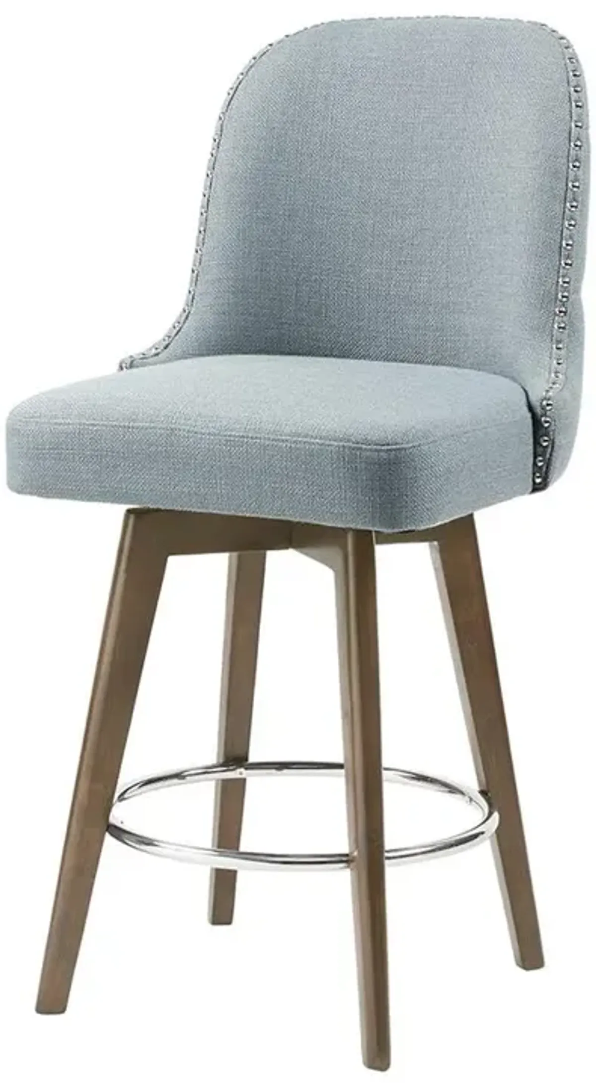 Belen Kox Swivel Counter Stool with Blue Upholstery, Belen Kox