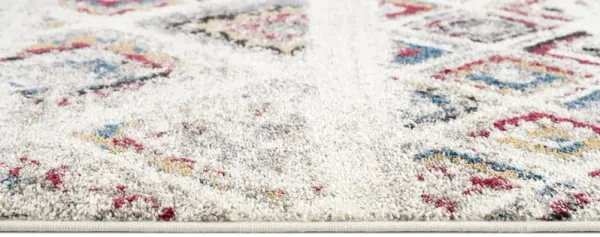 Nova Contemporary Boho Cream Red Indoor Area Rug