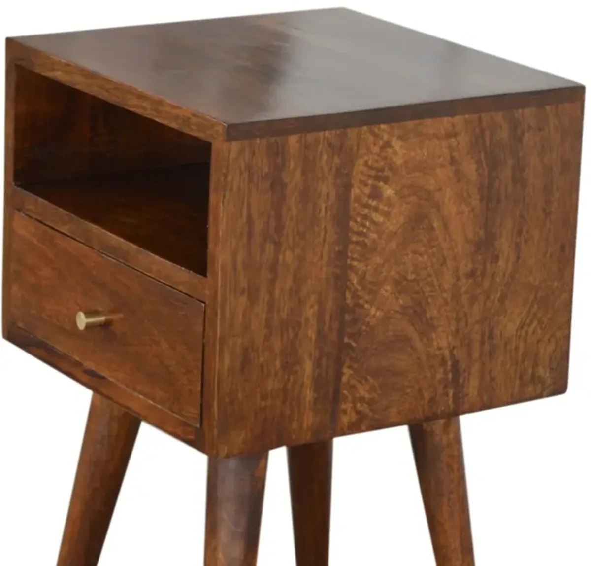 Mini Chestnut  Solid Wood 1 Drawer Nightstand