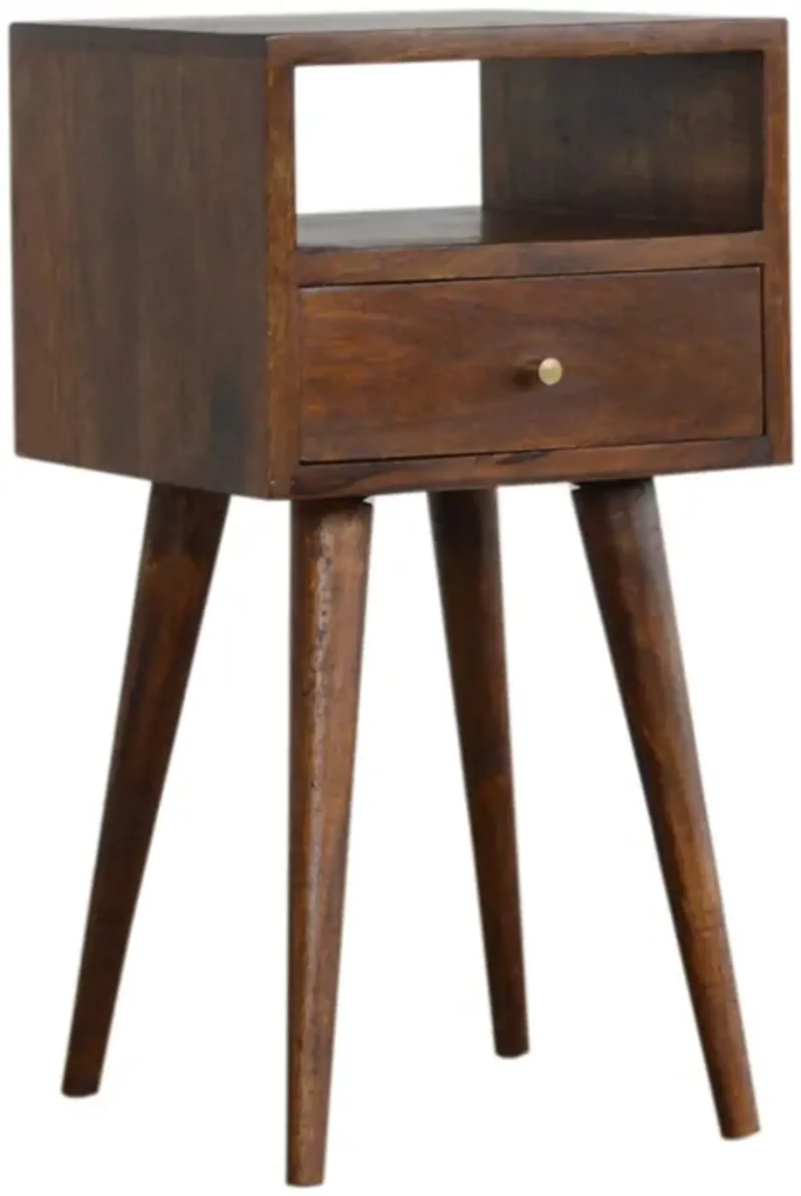 Mini Chestnut  Solid Wood 1 Drawer Nightstand