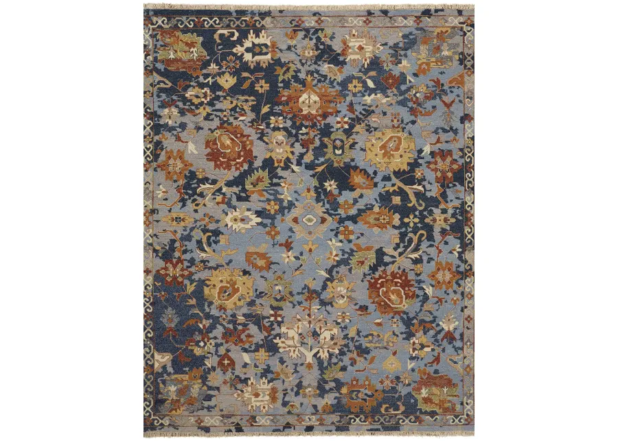 Leylan 0587F 3'6" x 5'6" Blue/Orange/Red Rug