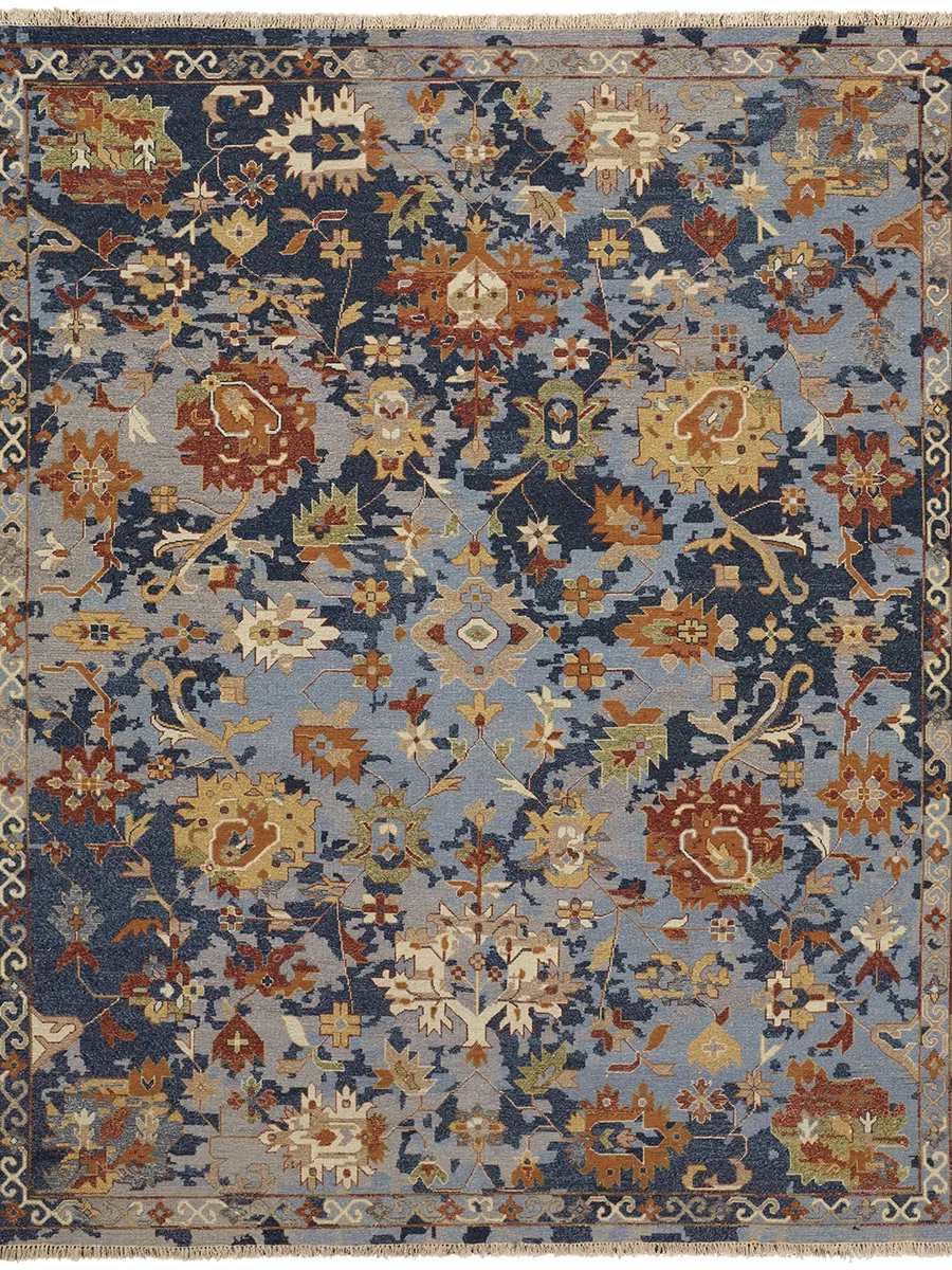 Leylan 0587F 3'6" x 5'6" Blue/Orange/Red Rug