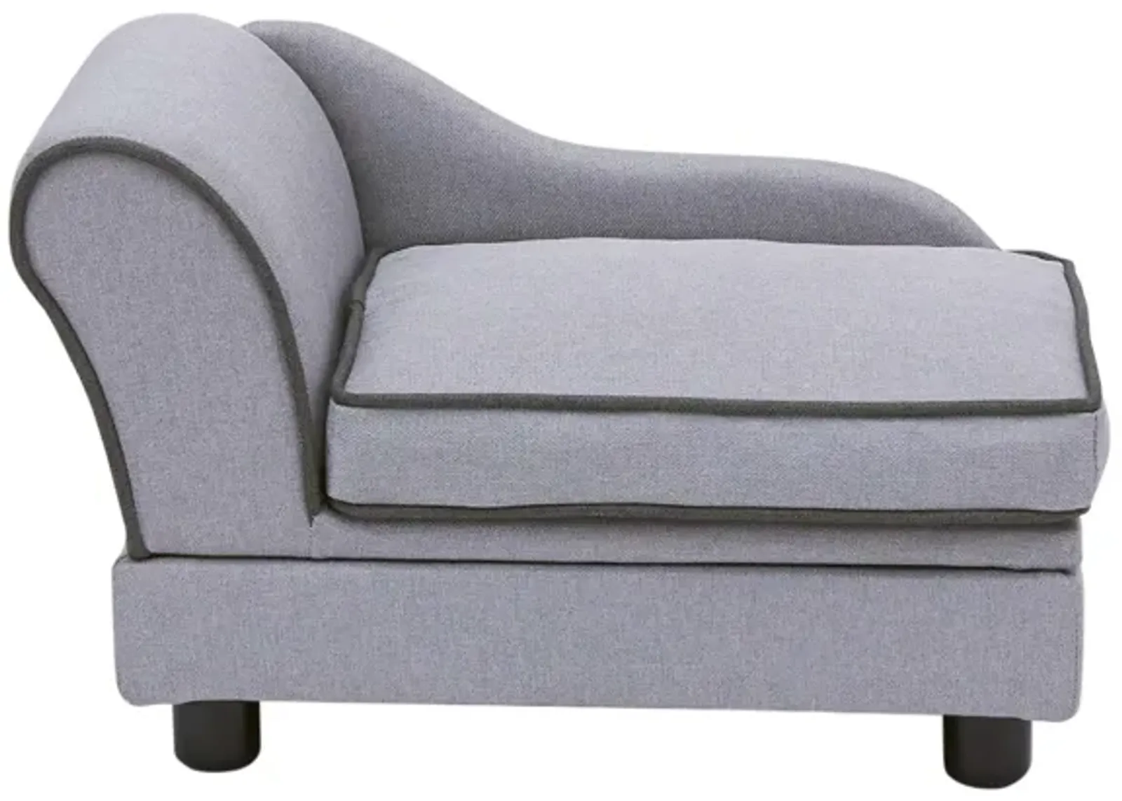 Teamson Pets Ivan Linen Pet Sofa with Storage & Washable Cover, Light Grey