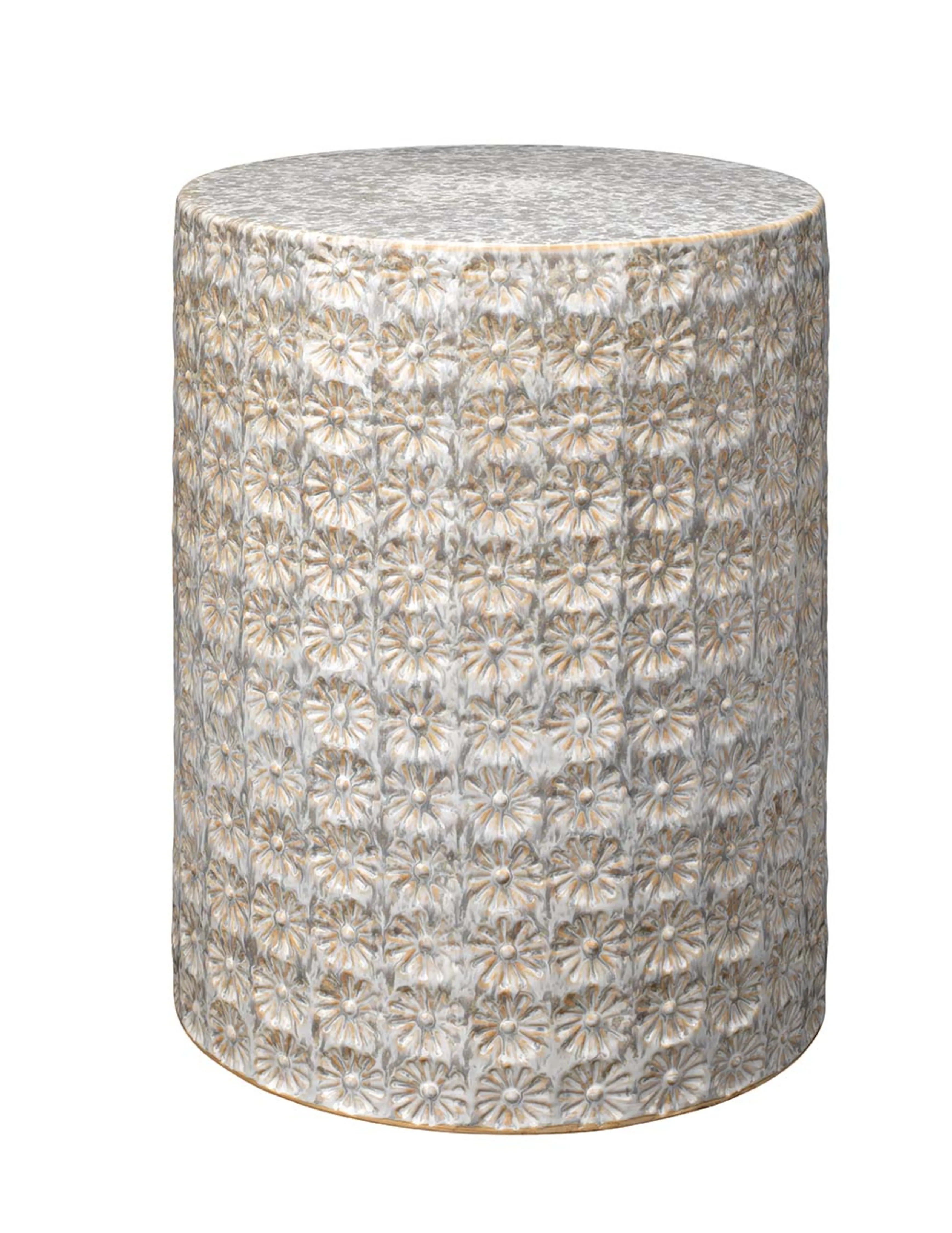 Wildflower Cream Ceramic Side Table