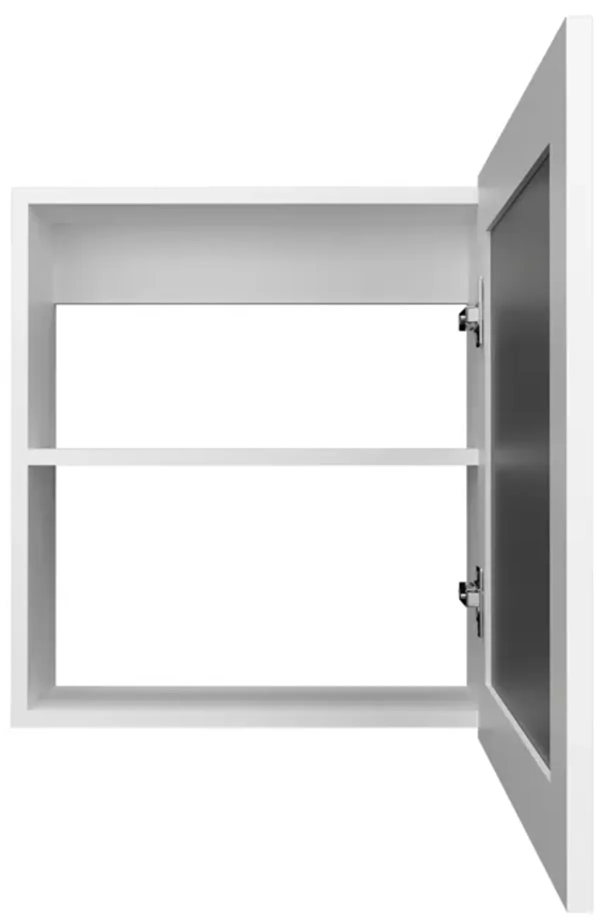 Asheboro Medicine Cabinet 20.5" H, with 2 Shelves, 1 Door, and 1 Mirror, White