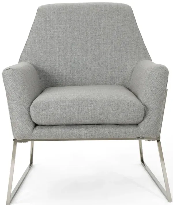 Streamdale Iconic 70s-Inspired Faux Leather and Stainless Steel Chair