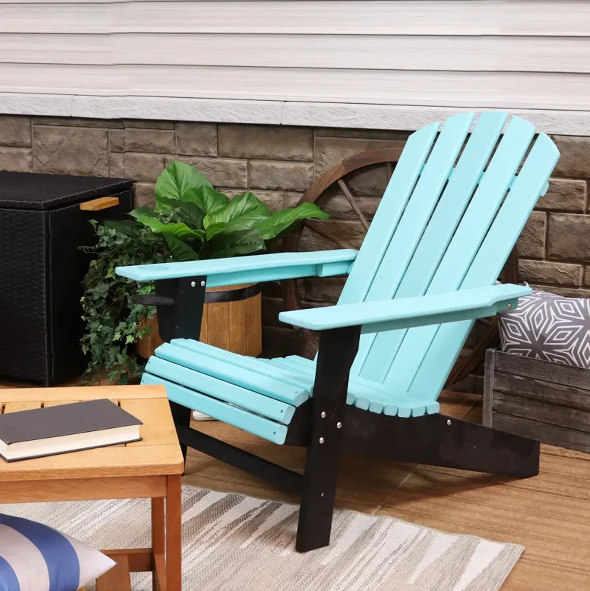 Sunnydaze All-Weather Adirondack Chair with Drink Holder