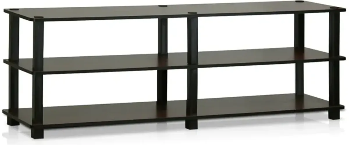 Turn-S-Tube No Tools 3-Tier Entertainment TV Stands, Dark Brown/Black