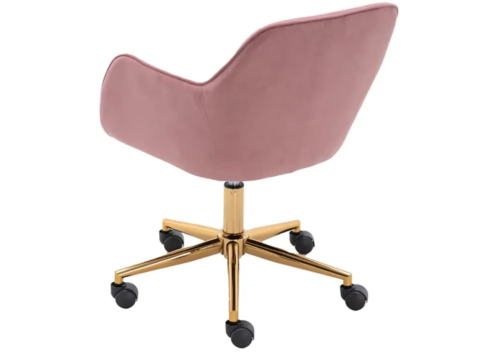 Modern Velvet Fabric Material Adjustable Height 360 Revolving Home Office Chair With Gold