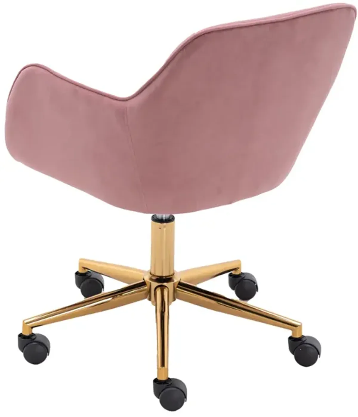 Modern Velvet Fabric Material Adjustable Height 360 Revolving Home Office Chair With Gold