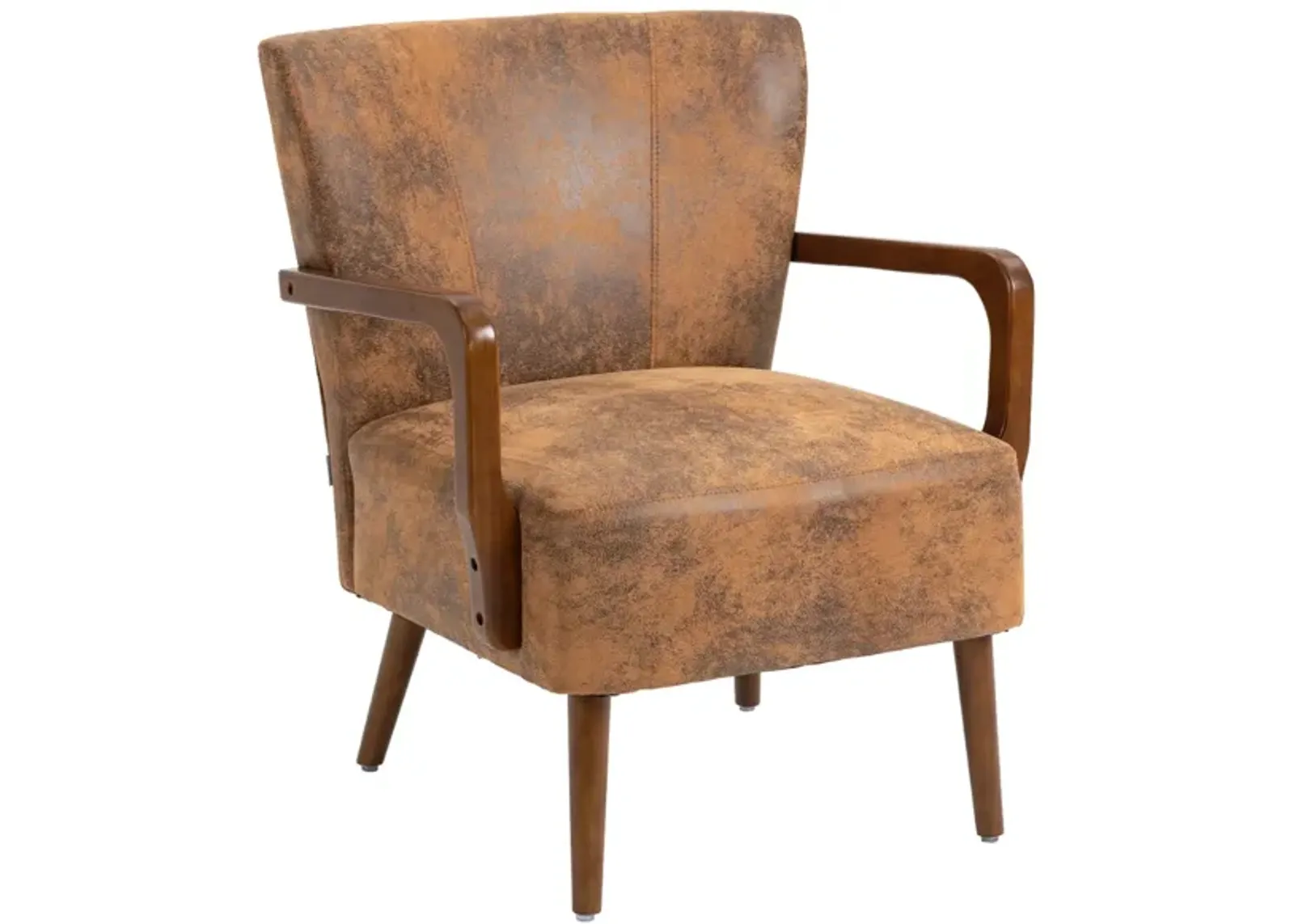 Wood Frame Armchair, Modern Accent Chair Lounge Chair For Living Room