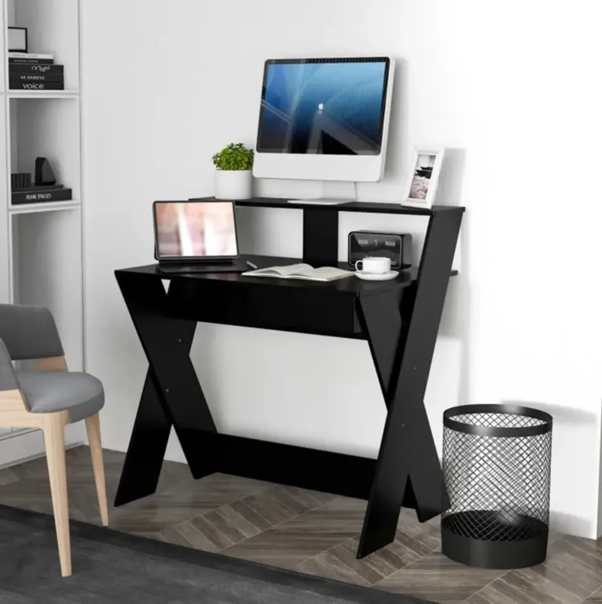 Hivvago Small Computer Desk with Storage Drawer