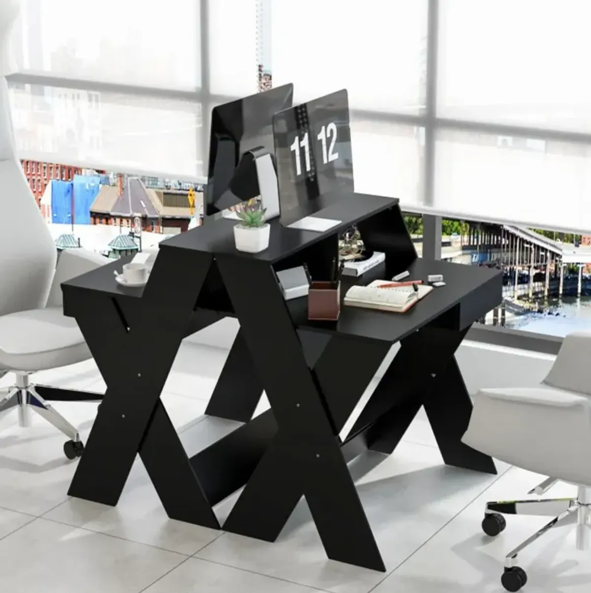 Hivvago Small Computer Desk with Storage Drawer