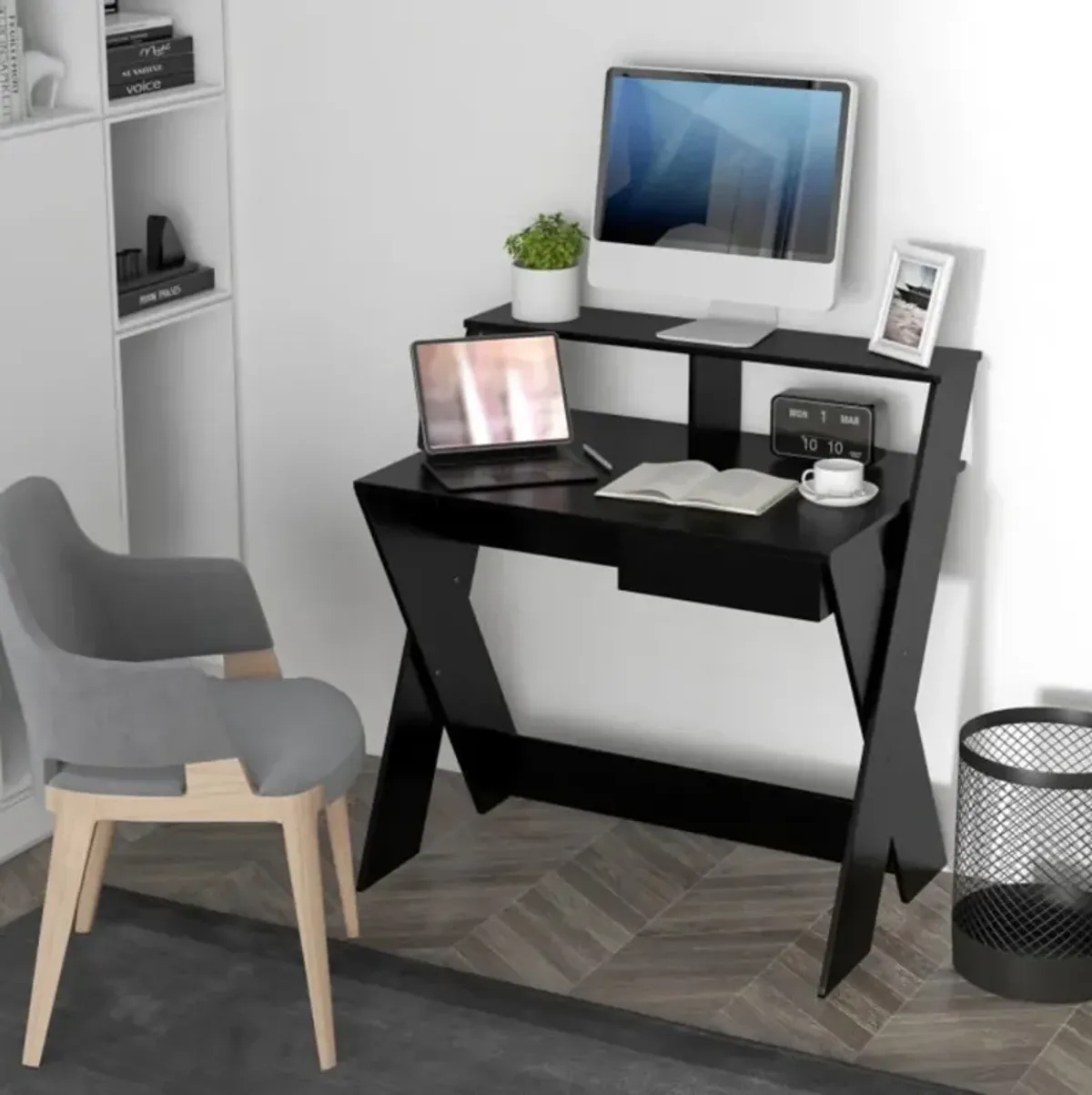 Hivvago Small Computer Desk with Storage Drawer