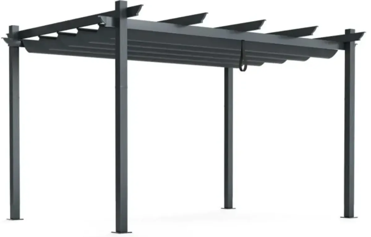 Hivvago 10 x 13 Feet Outdoor Aluminum Retractable Pergola Canopy Shelter