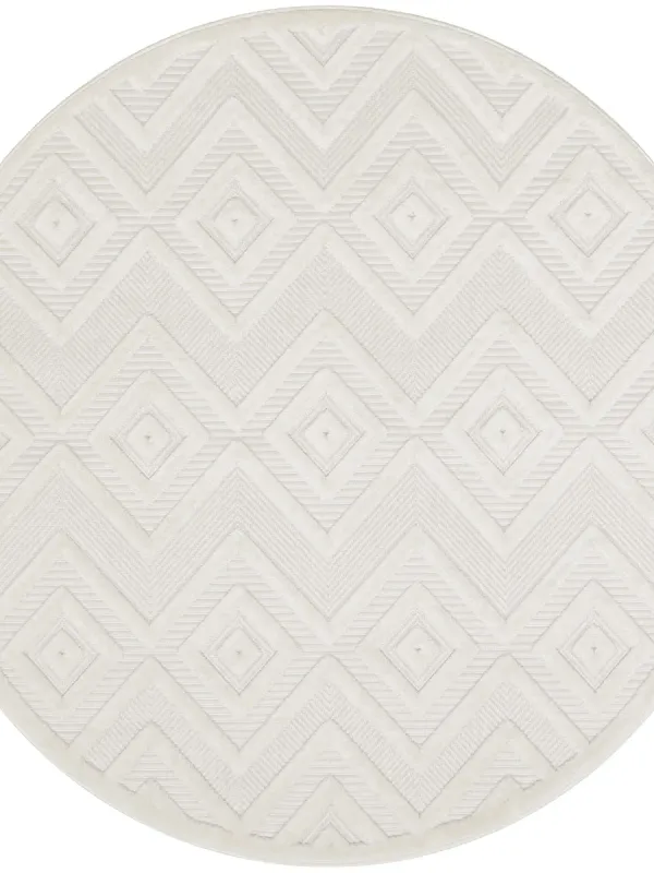 Versatile NRV01 Ivory/White 5' x Round Rug