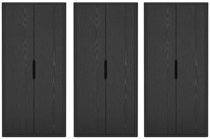Rivington Black Bookcase Cabinet (Set of 3)