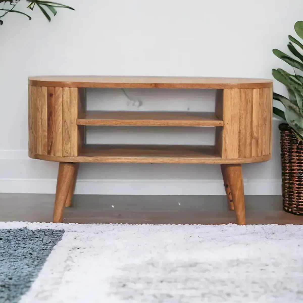 Stripe  Solid Wood Media Unit