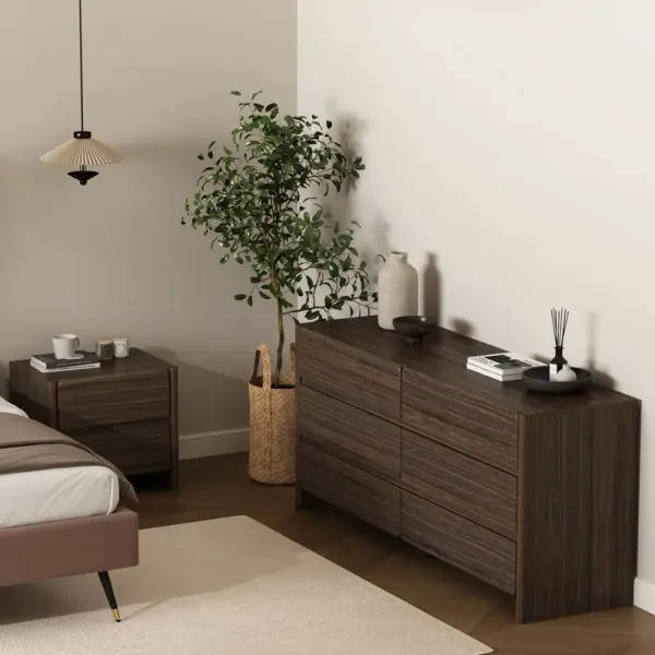 Linda Brown 2-Piece Double Wide Dresser and Nightstand