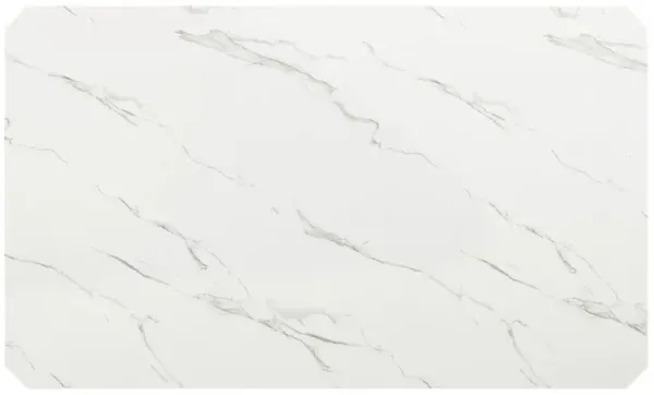 Best Quality Furniture 64 White faux marble dinging table