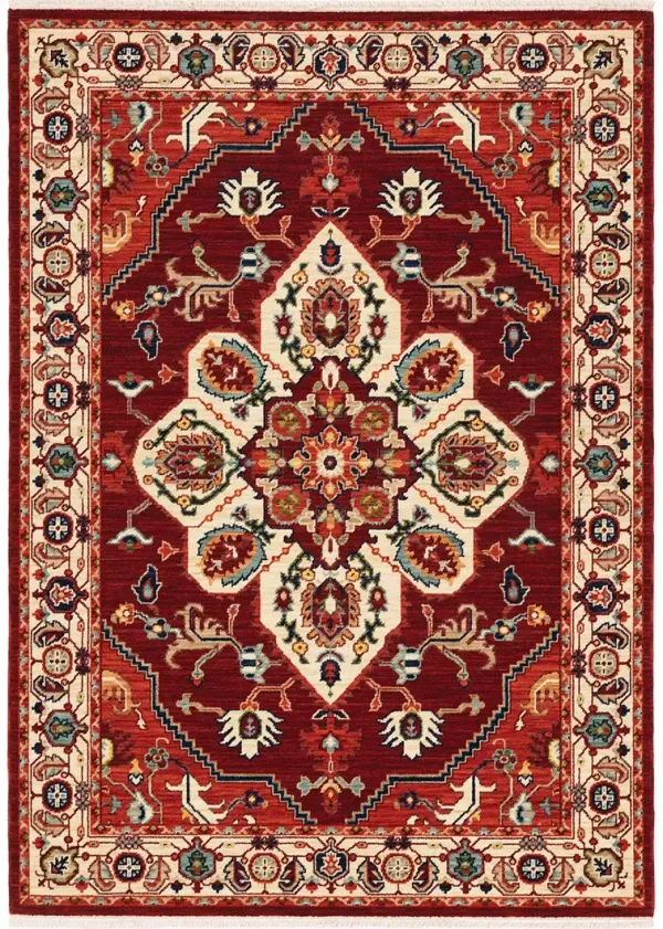 Lilihan 9'10" x 12'10" Red Rug