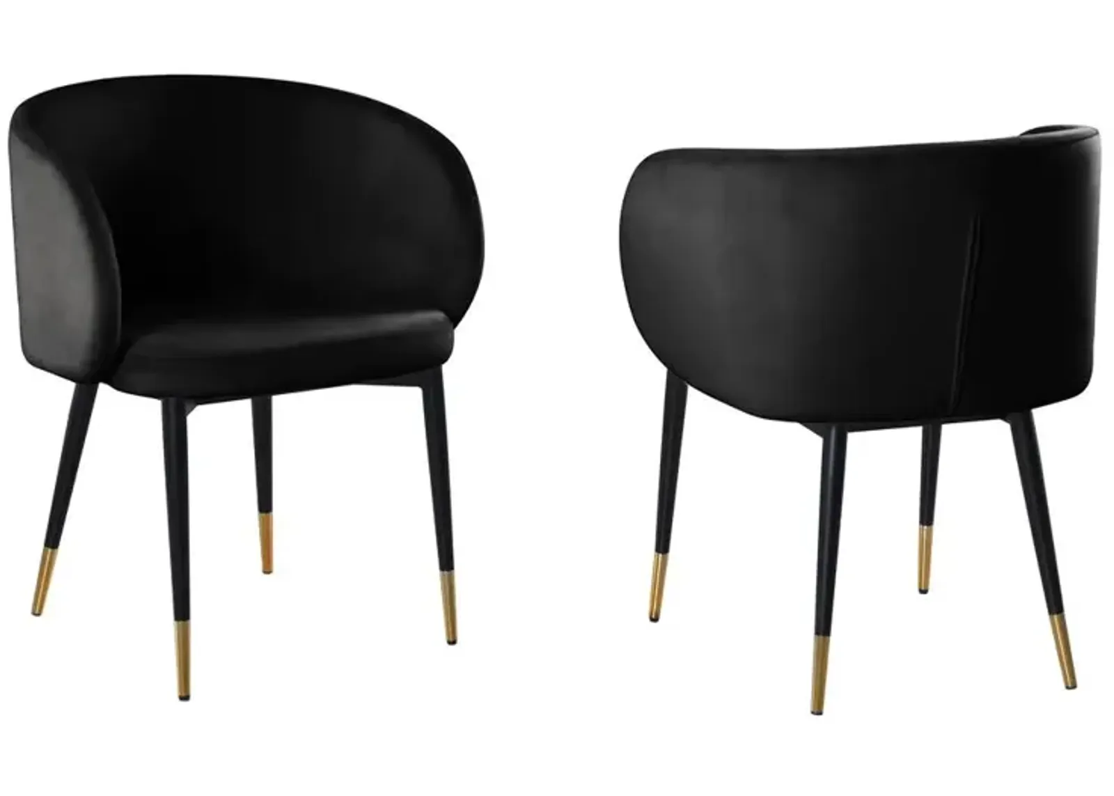 Hemingway Velvet Upholstered Side Chair in Black