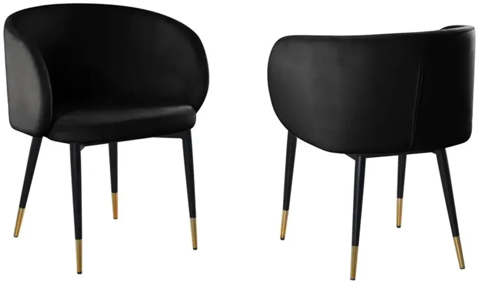 Hemingway Velvet Upholstered Side Chair in Black