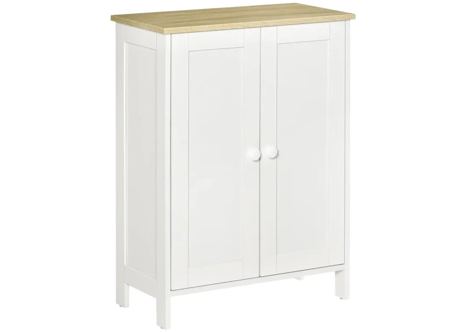 White Room Organizer: 3-Tier Storage Cabinet with Doors & Shelves