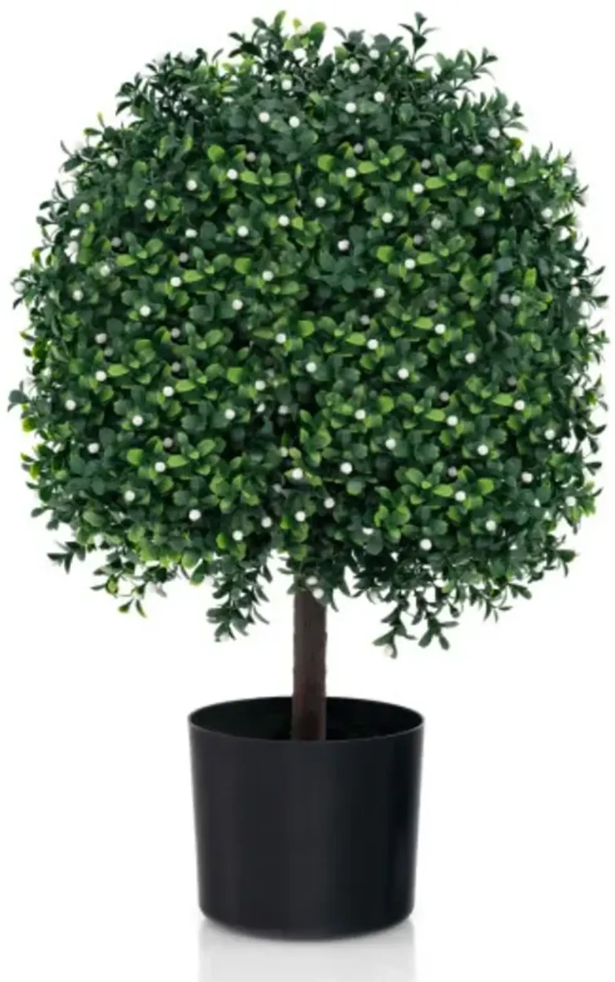 Artificial Boxwood Topiary Ball Tree with UV Rated Leaves – Durable Faux Bushes for Indoor/Outdoor Decor