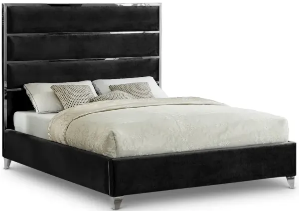 Meridian Furniture Zuma Black Velvet King Bed