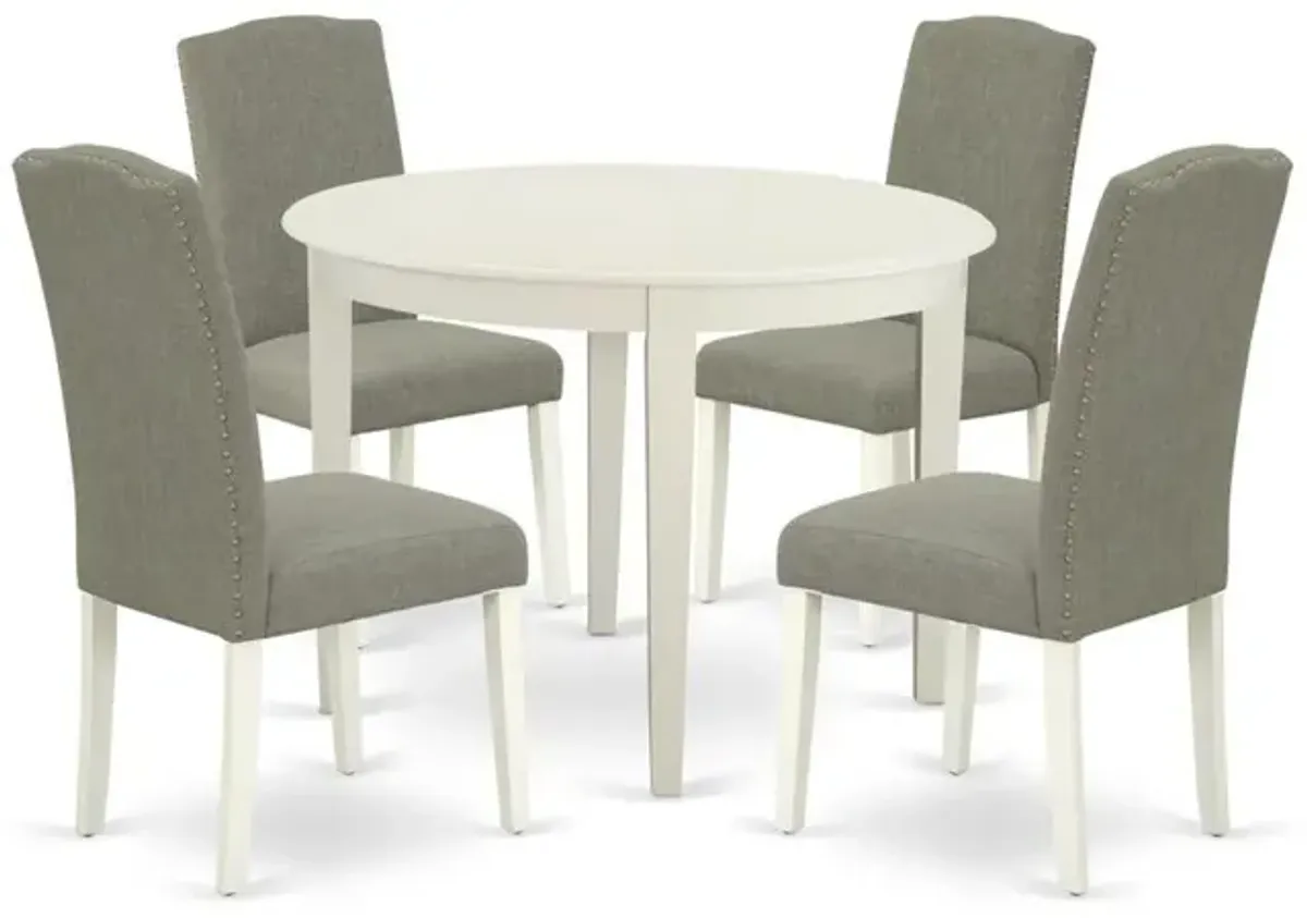 Dining Room Set Linen White, BOEN5-LWH-06