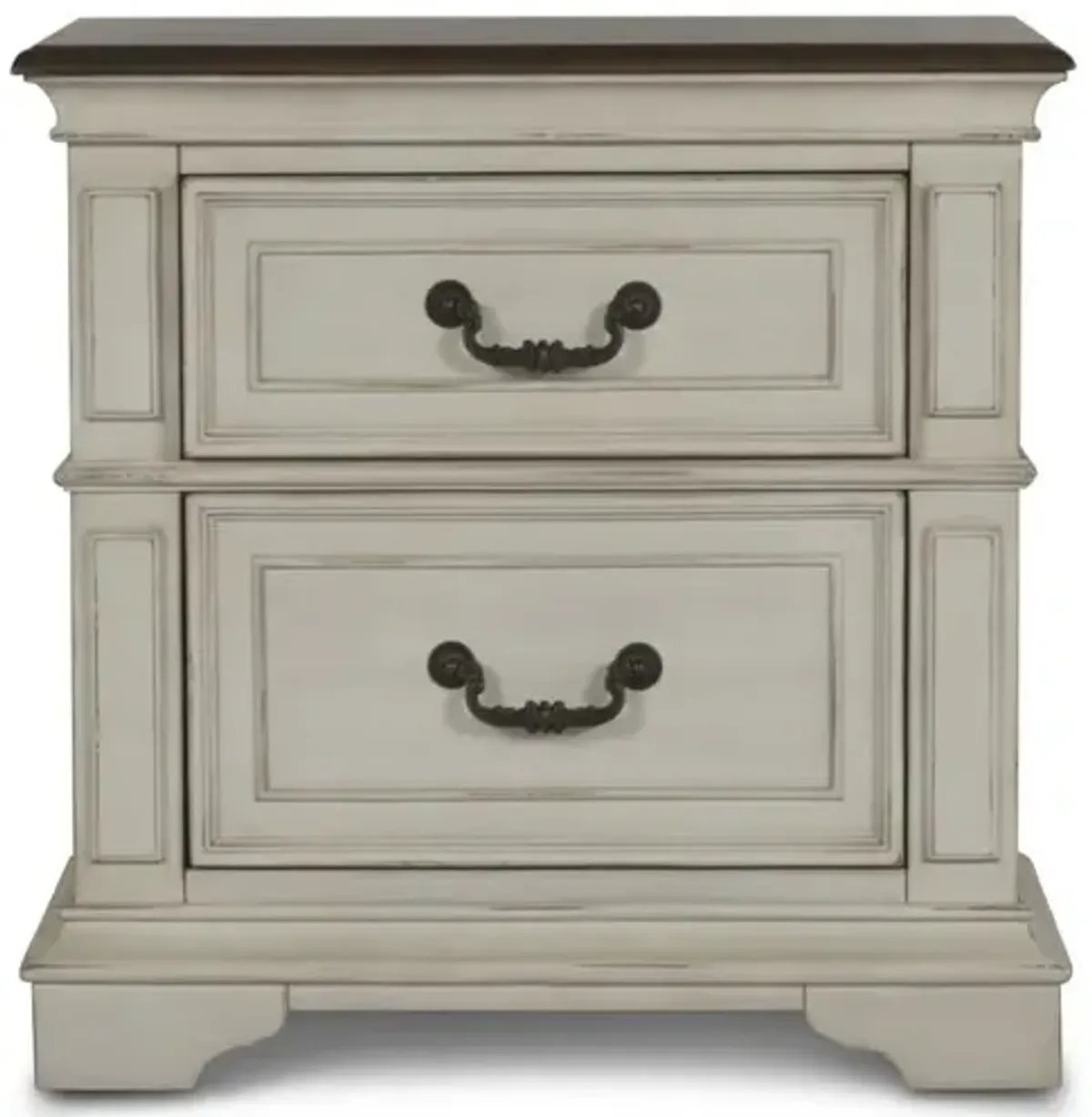 New Classic Furniture Furniture Anastasia Solid Wood Frame Nightstand in Antique White