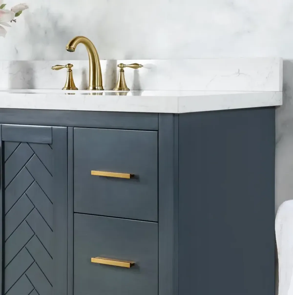 Altair 84 Double Bathroom Vanity Set in Classic Blue without Mirror